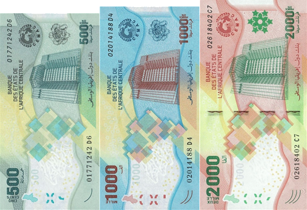 PNew (PN700-702) Centr. Afr. States - 500-2000 Francs (3 Notes)